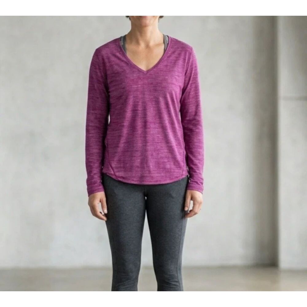 REEL LEGENDS Shirt Womens Sz XL Freeline Lite Fuchsia Pink Striped Long Sleeve